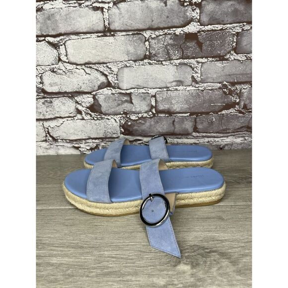 Stuart Weitzman Periwinkle Blue Suede Leather Espadrille Sandals Women Sz 6B US - Picture 14 of 16